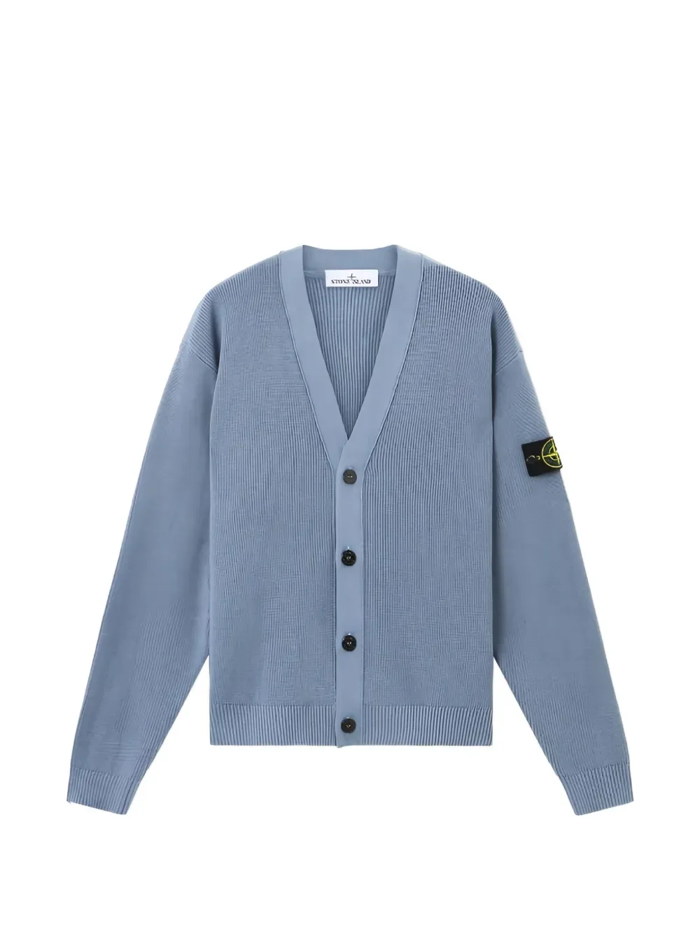 Кардиган с V-образным вырезом и нашивкой-логотипом Stone Island, синий