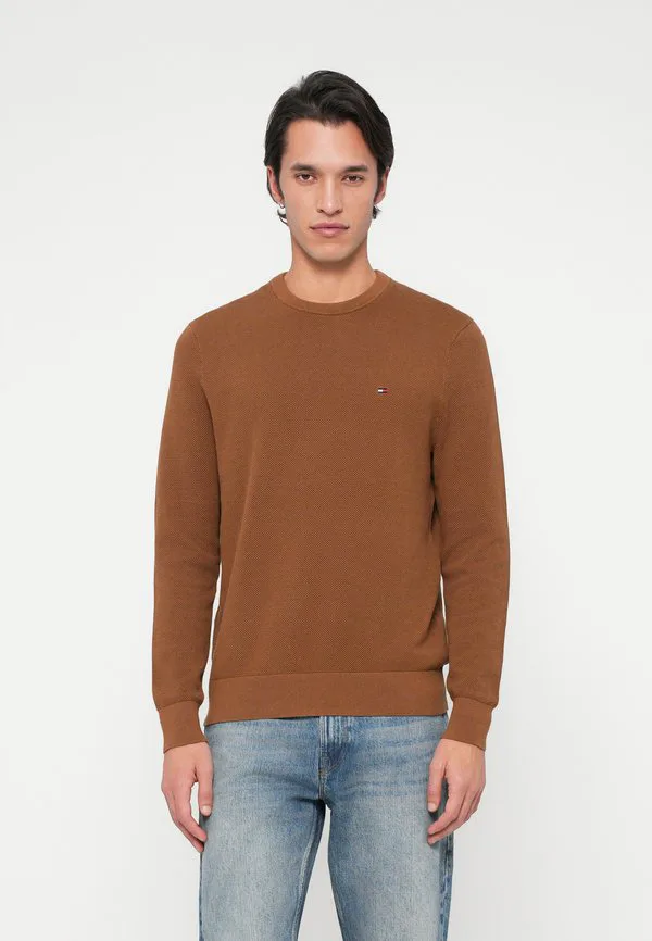 Основной структурный джемпер с круглым вырезом Tommy Hilfiger, Highland Khaki
