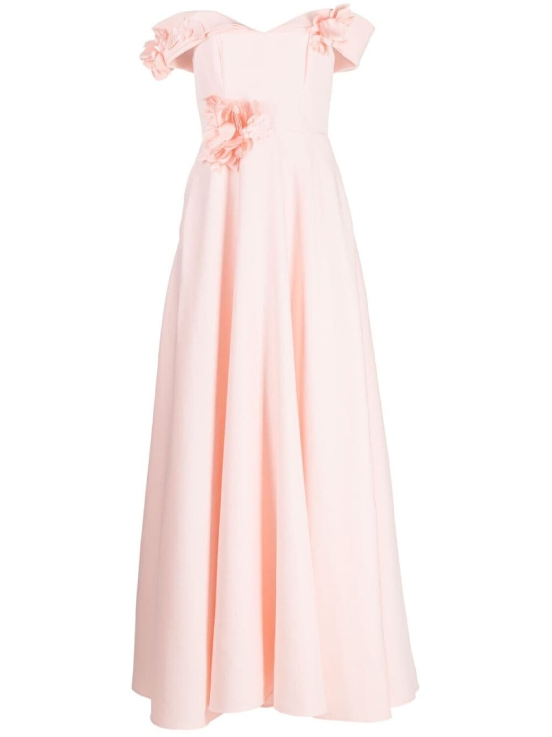 

Marchesa Notte длинное платье Duchess, розовый
