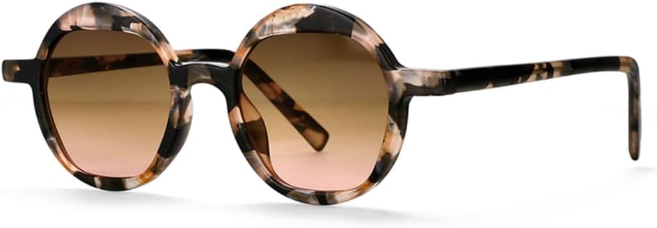 

Круглые женские солнцезащитные очки с леопардовым принтом, винтажный цветочный узор, зеркальные линзы с градиентным переходом цвета, защита от УФ-излучения UV400 MTZJH, 4