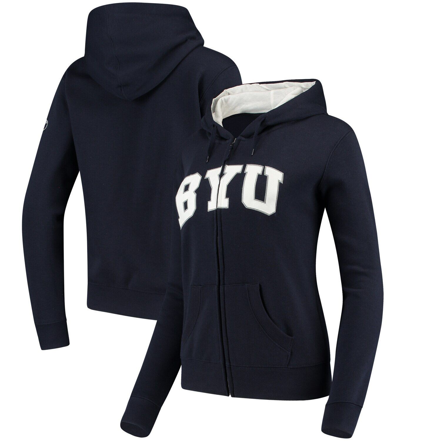 

Женская толстовка Stadium Athletic Navy BYU Cougars с капюшоном и молнией во всю длину с арочным именем Colosseum