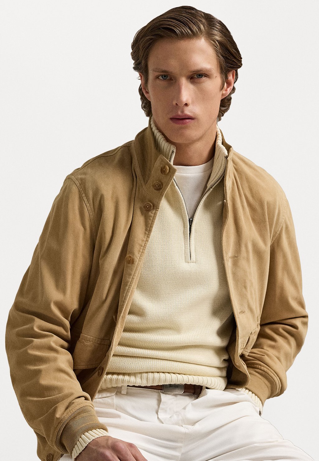 Джемпер COTTON QUARTER ZIP SWEATER Polo Ralph Lauren, молочный — фото 4
