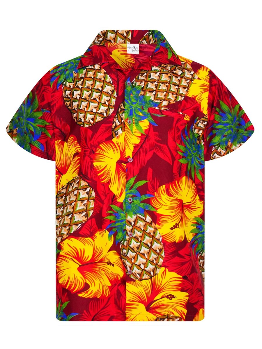 

Рубашка King Kameha Pineapple Hibiscus, красный
