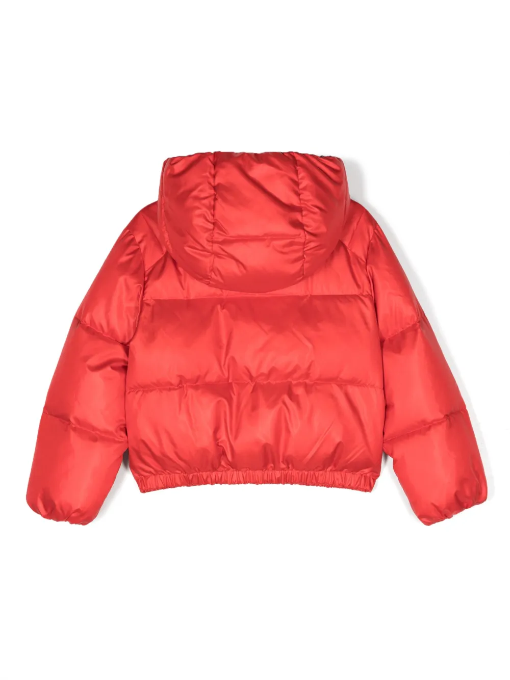 Пуховик с вышитым логотипом Moschino Kids, красный — фото 2