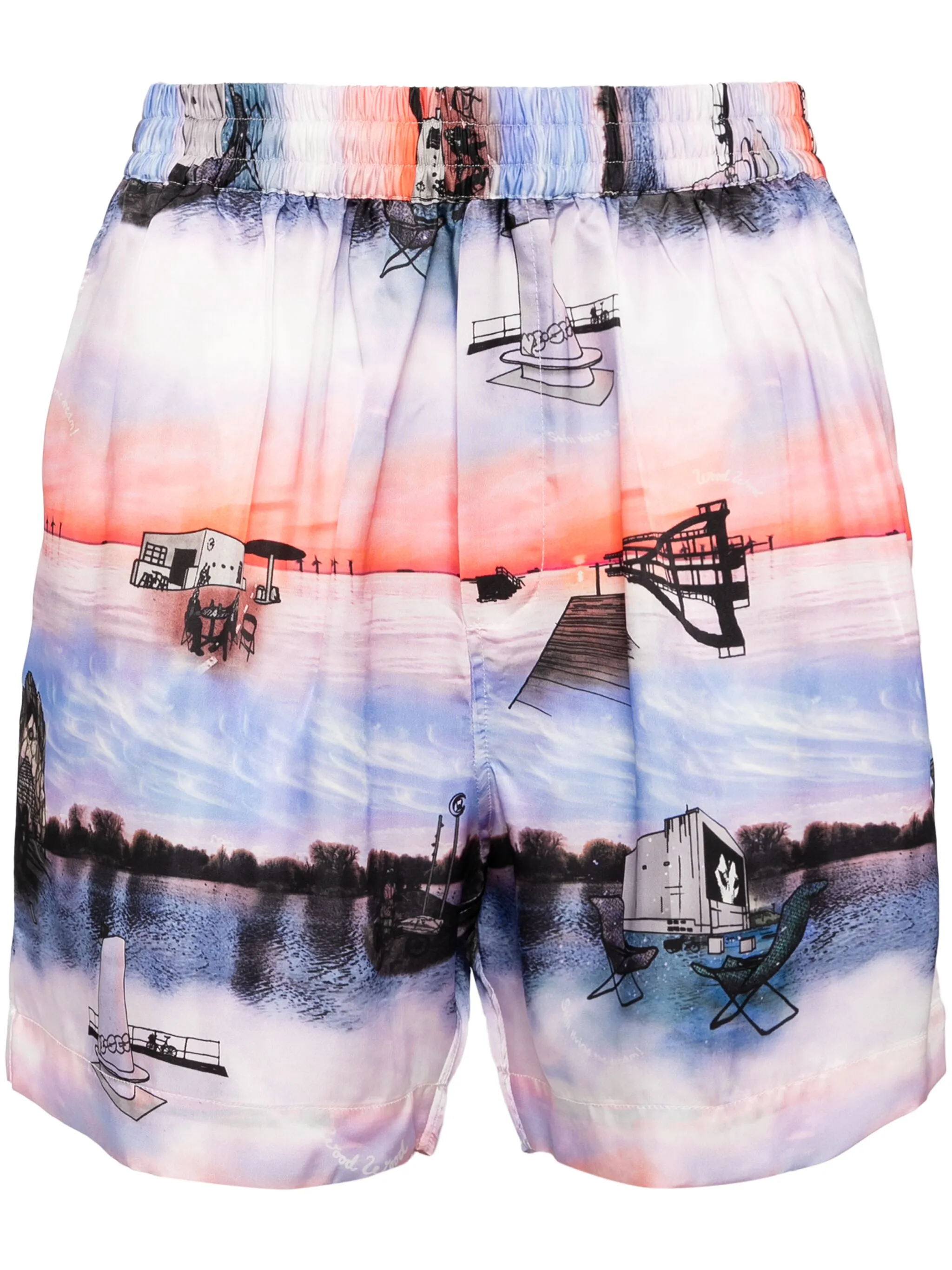 

Шорты с принтом Wood Wood, розовый