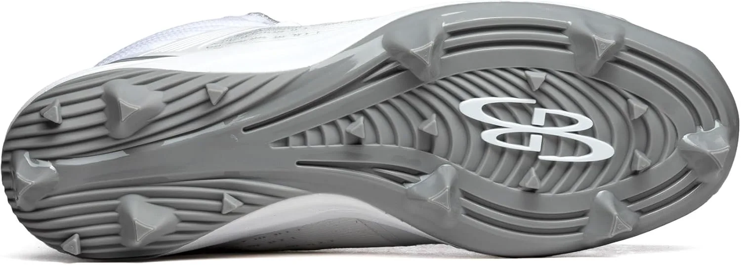 Бутсы Boombah Viper Pureknit для мужчин с формованной средней подошвой - Status - несколько цветовых вариантов - несколько размеров, белый/серый — фото 3
