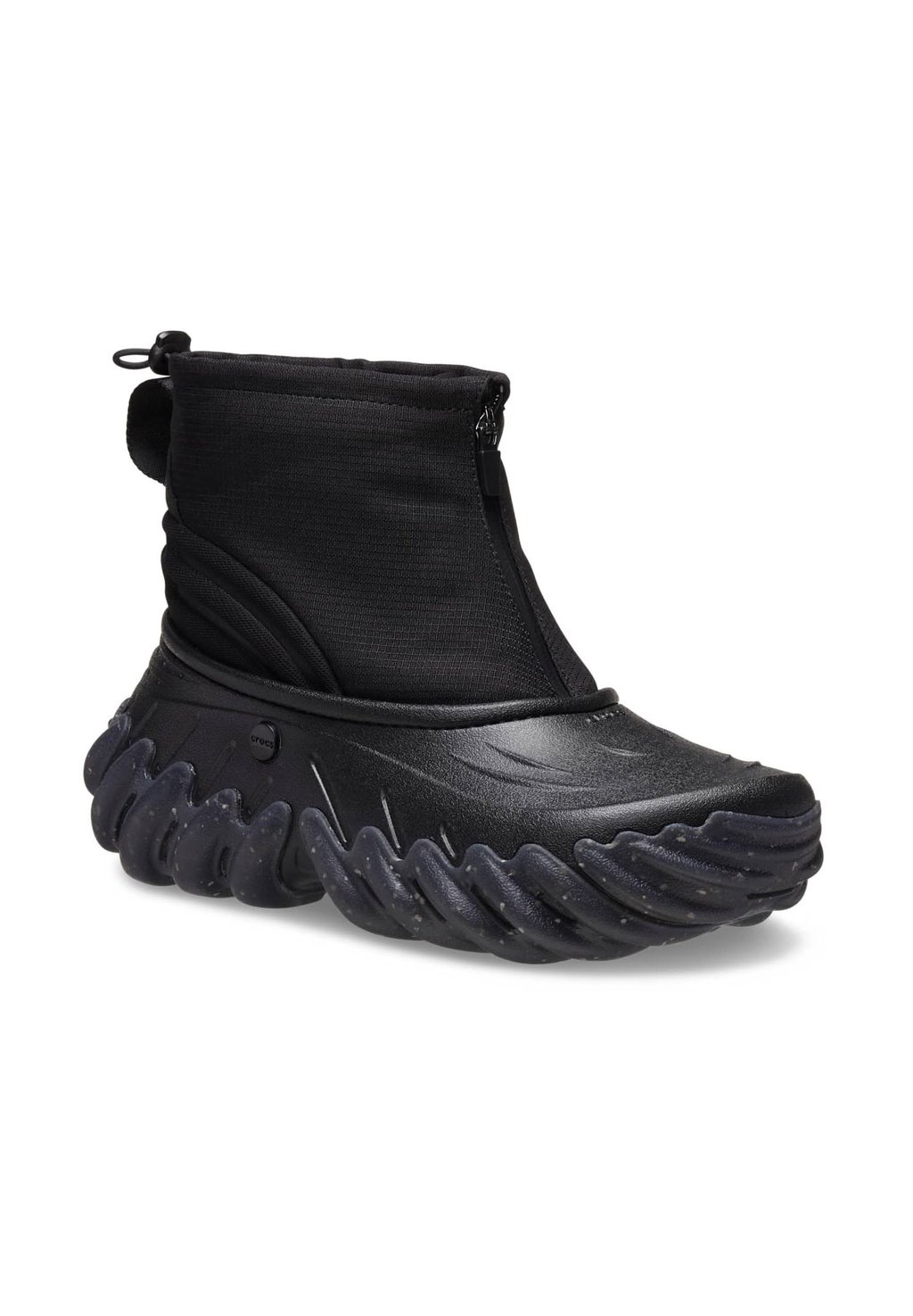 Ботильоны на платформе Crocs, черный металлик