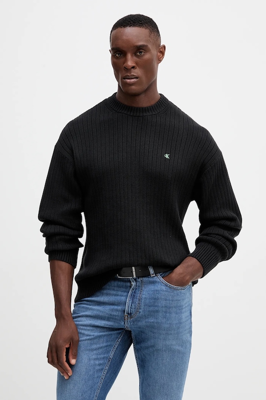 

Хлопковый свитер Calvin Klein Jeans, черный