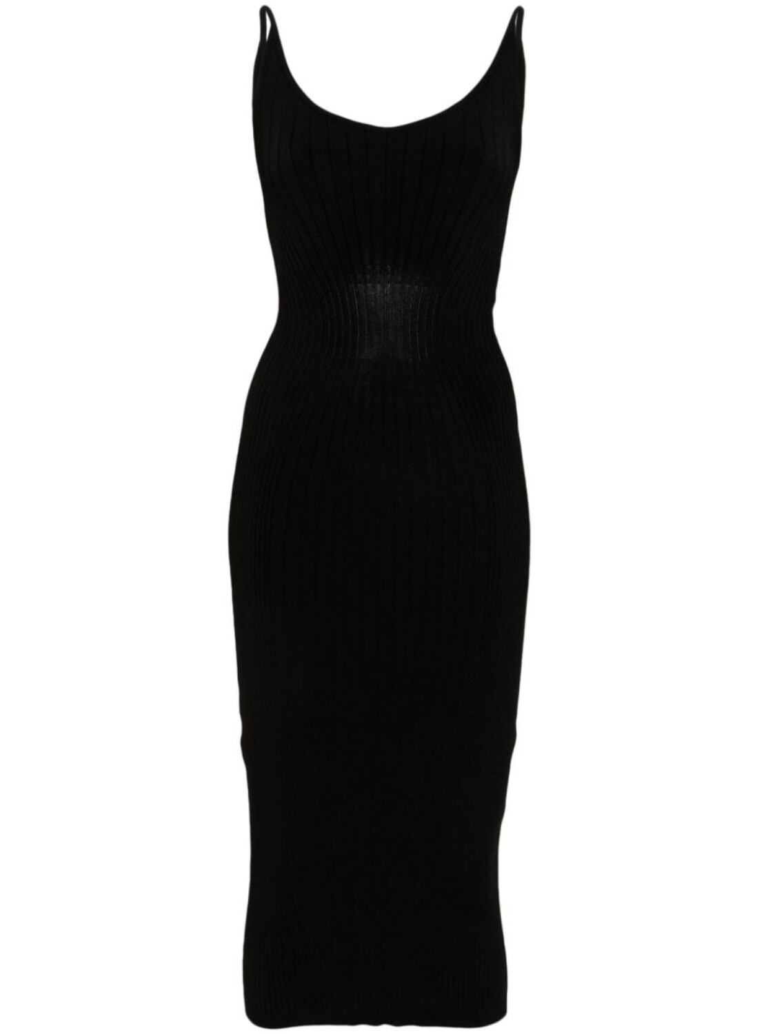 

Mugler безрукавное трикотажное платье-миди, черный