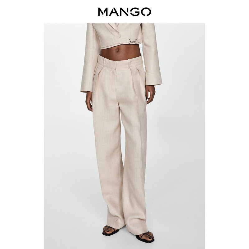

Брюки женские Mango со складками, светло-серый