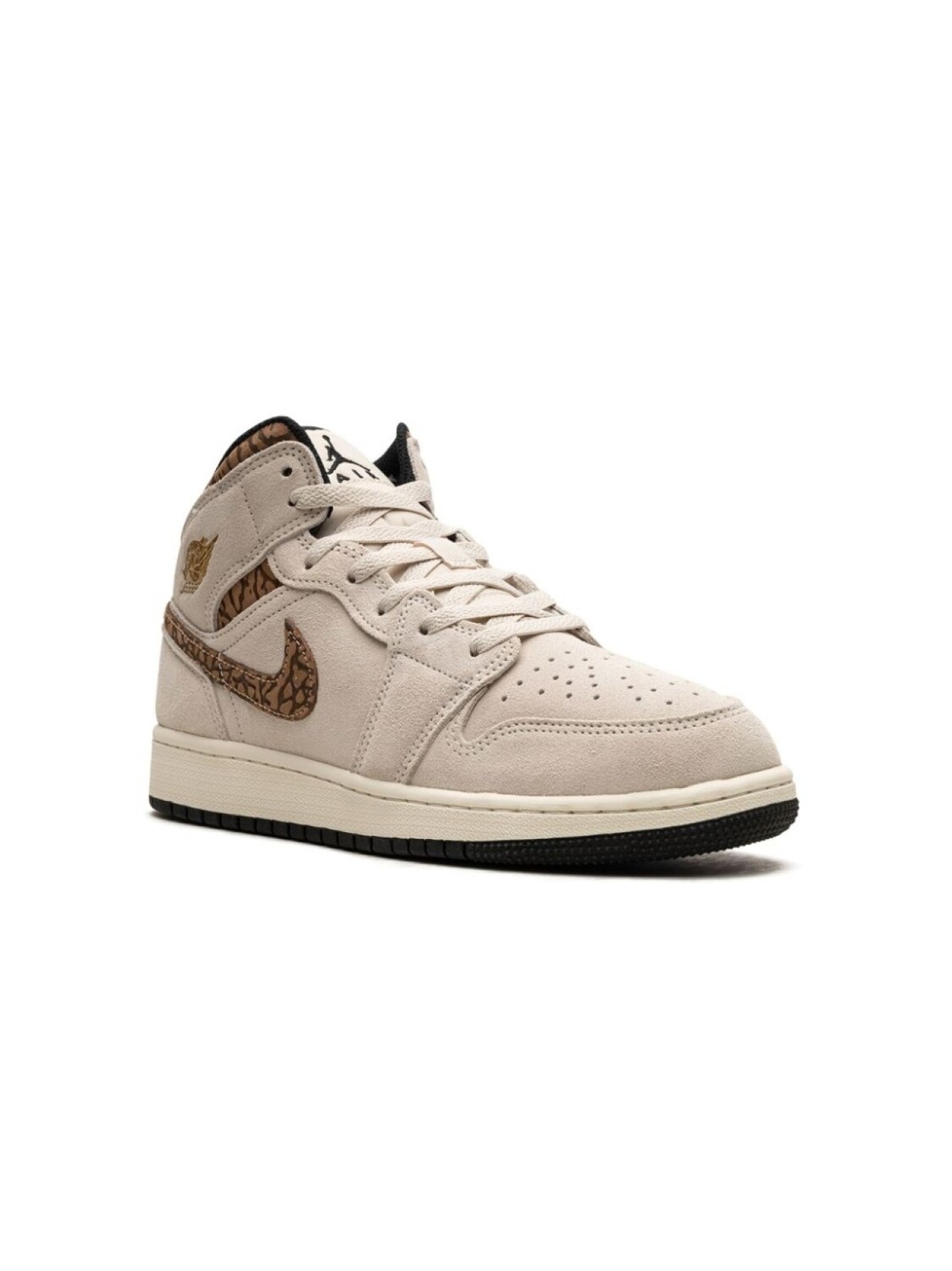 

Кроссовки Air Jordan 1 Mid SE Brown Elephant Jordan Kids, бежевый