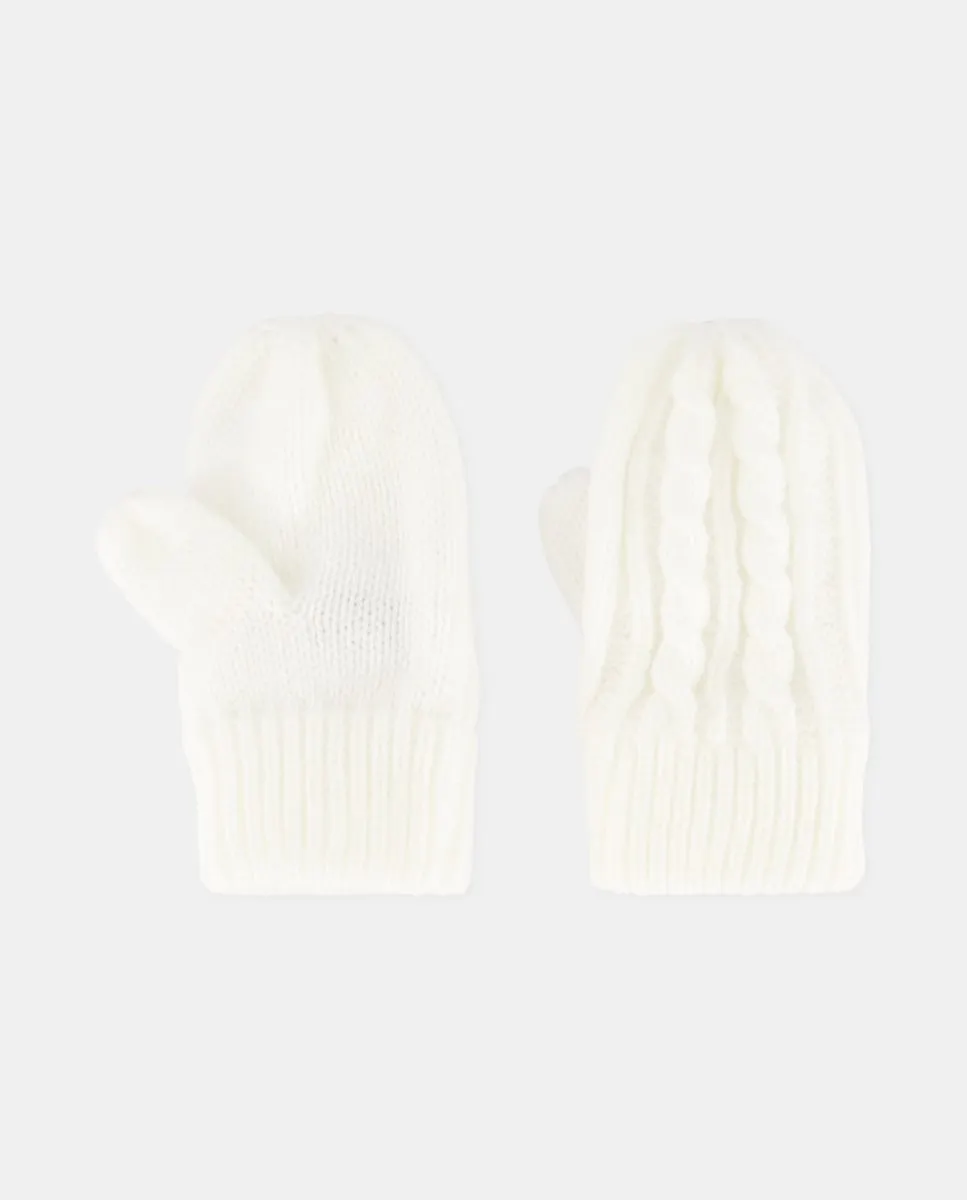 

Простые детские гладкие рукавички Baby El Corte Inglés, белый