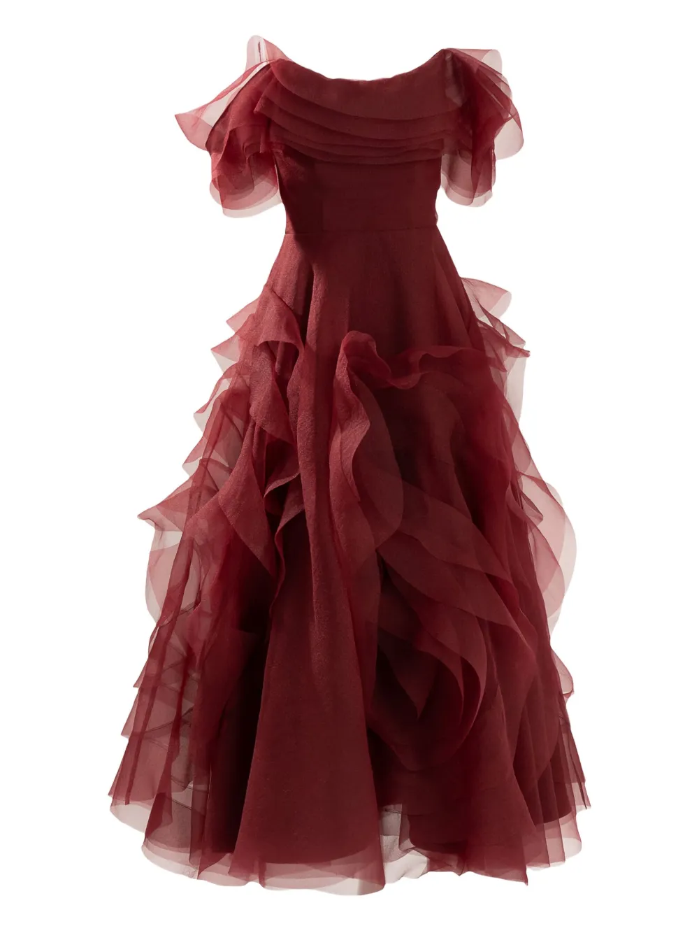 

Платье миди с открытыми плечами Ana Radu, красный