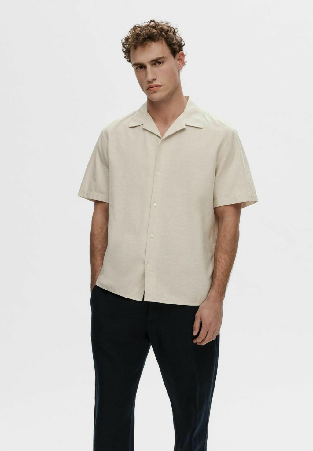 

Рубашка SLHRELAXSUN SHIRT RESORT Selected Homme, серый