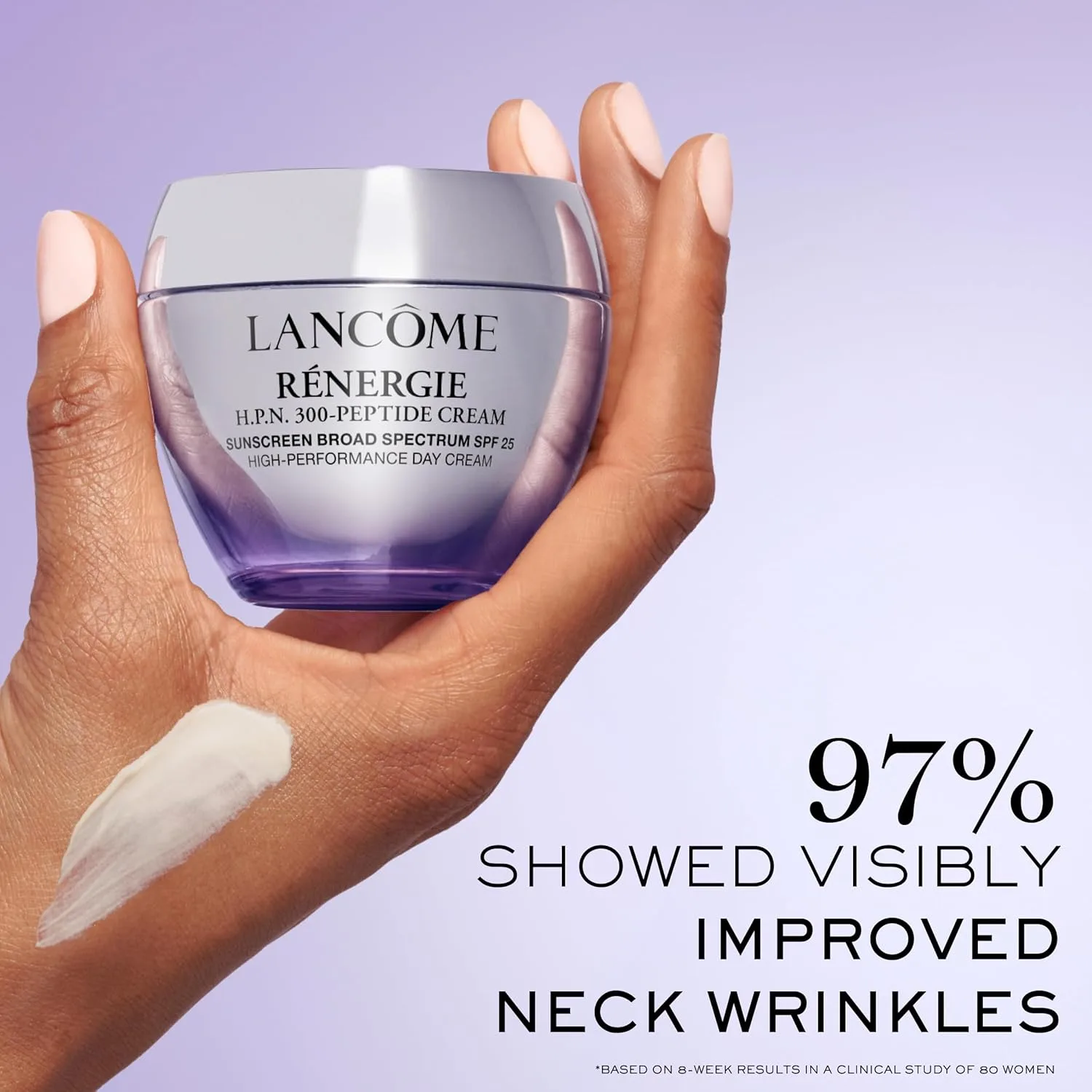 Крем для лица Lancôme Rénergie HPN 300-Peptide Cream SPF 25 - антивозрастной увлажняющий крем, борется с мелкими морщинами, складками и пигментными пятнами - защита от солнца SPF 25. 48.20 г (1 шт.), green — фото 3
