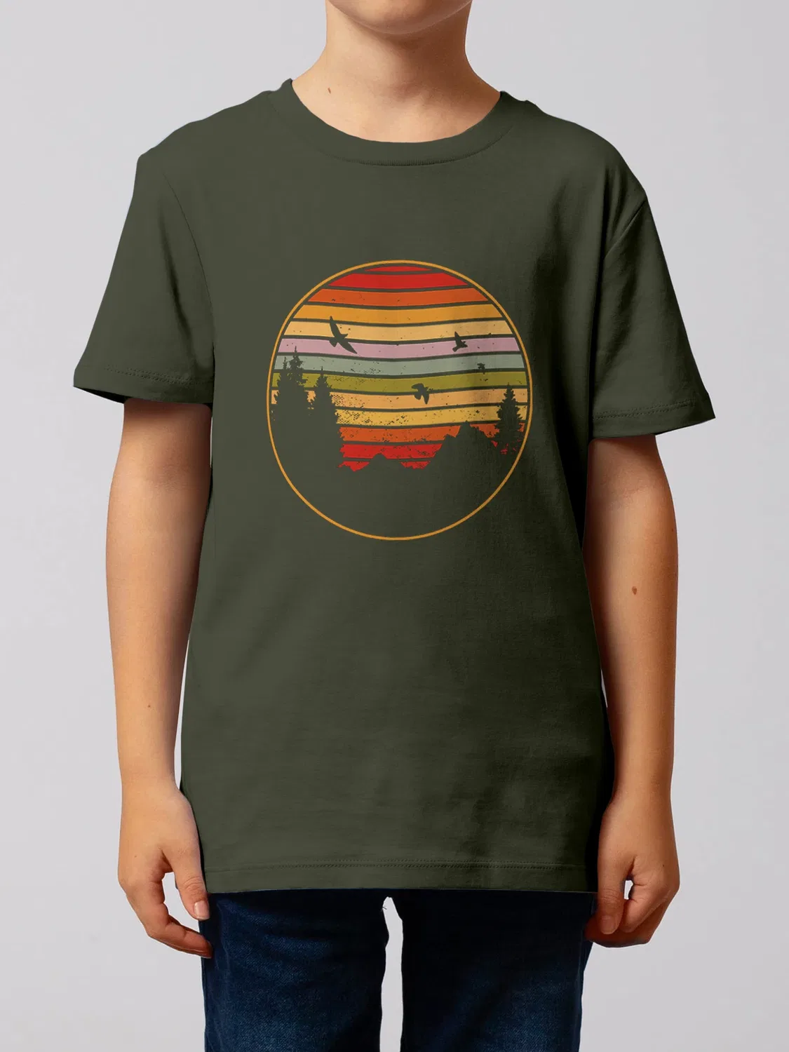 Футболка с принтом, Wat? Apparel, хаки