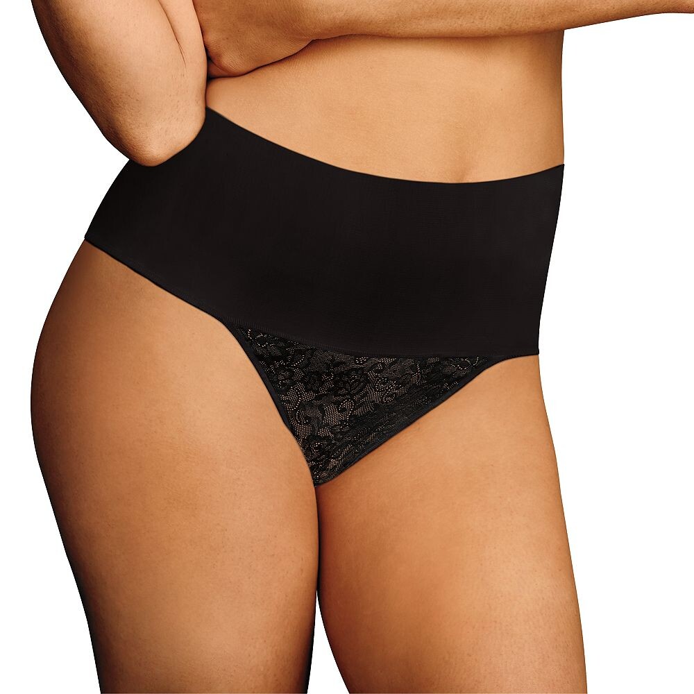 

Женские трусики-стринги с кружевом Maidenform Firm Control Tame Your Tummy DM0049, цвет Black Lace