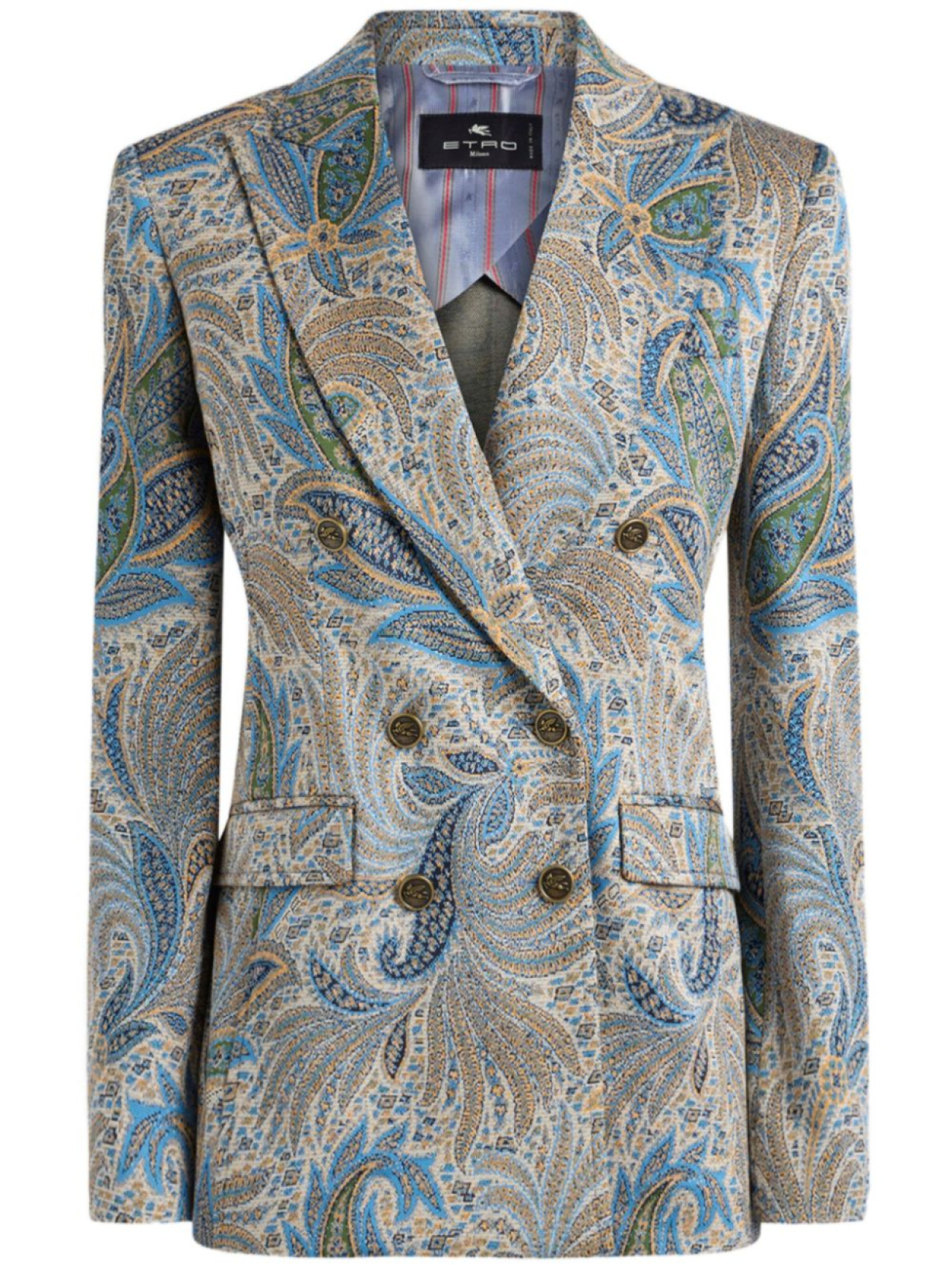 

Пиджак ETRO с узором пейсли и жаккардом, синий