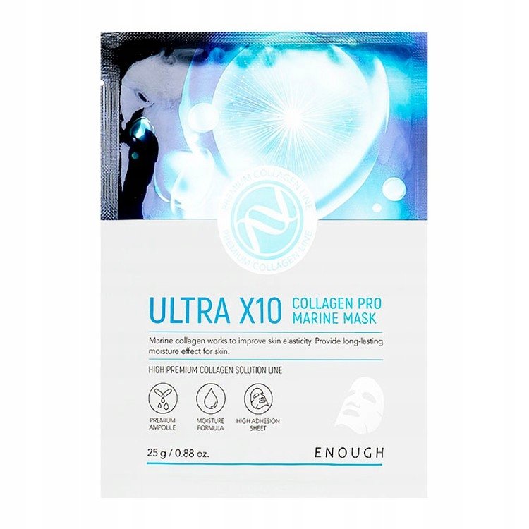 

Коллагеновые маски для лица Enough Collagen Face Masks Ultra X10 Collagen Pro Marine 10 штук Inna marka