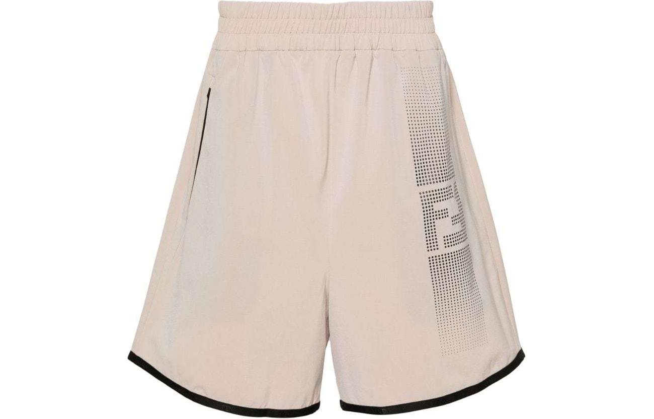 

Спортивные шорты с принтом FF Fendi, almond бежевый