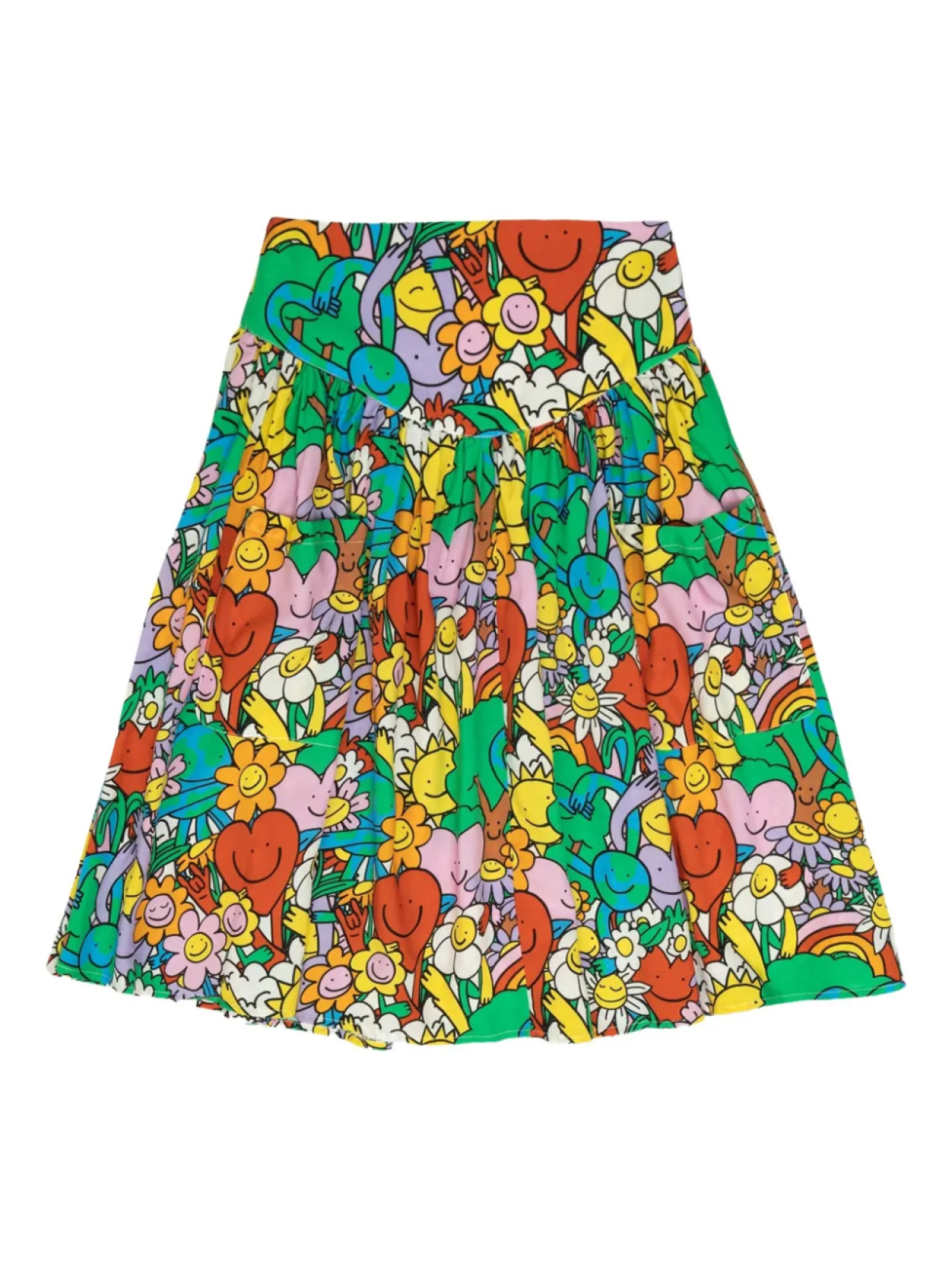 

Stella McCartney Kids юбка с графичным принтом и сборками, зеленый