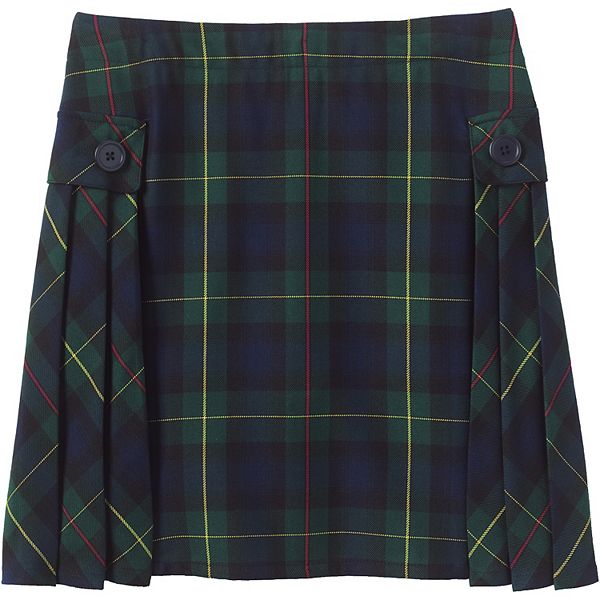 

Детская плиссированная юбка-шорты выше колена с боковой складкой для девочек 2-16 лет в размерах regular, slim и plus Lands' End, Plaid Hunter Navy
