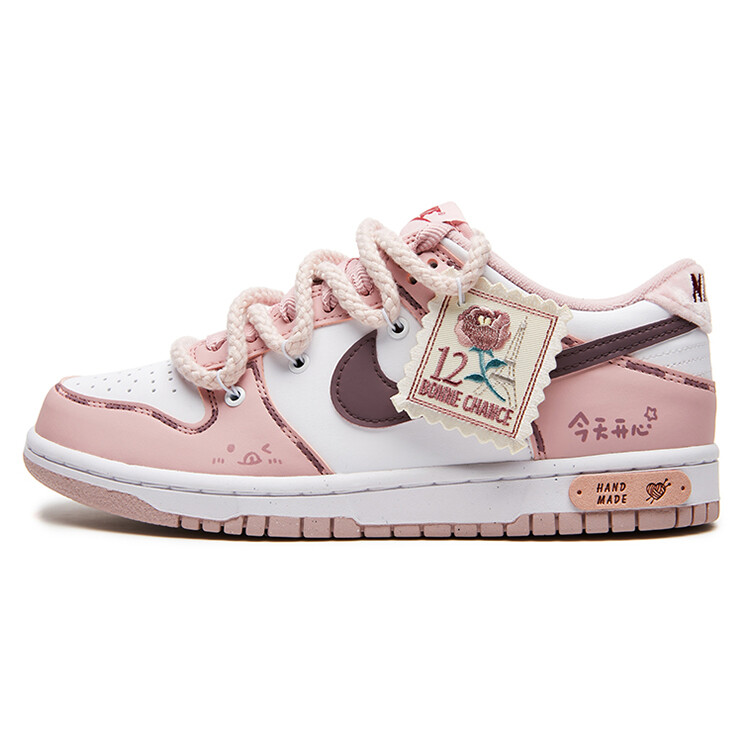 

Кроссовки Nike Dunk Skateboard Shoes Women's Low-Top White, Розовый, Кроссовки Nike Dunk Skateboard Shoes Women's Low-Top White