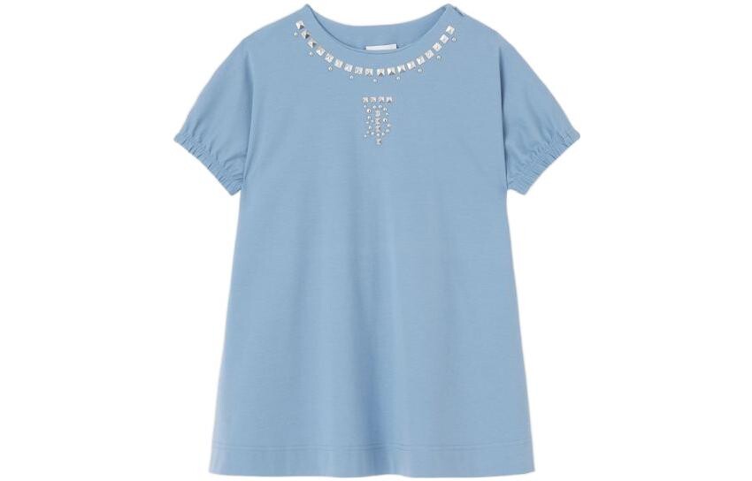 

Детское платье Burberry Kids, цвет Light Blue