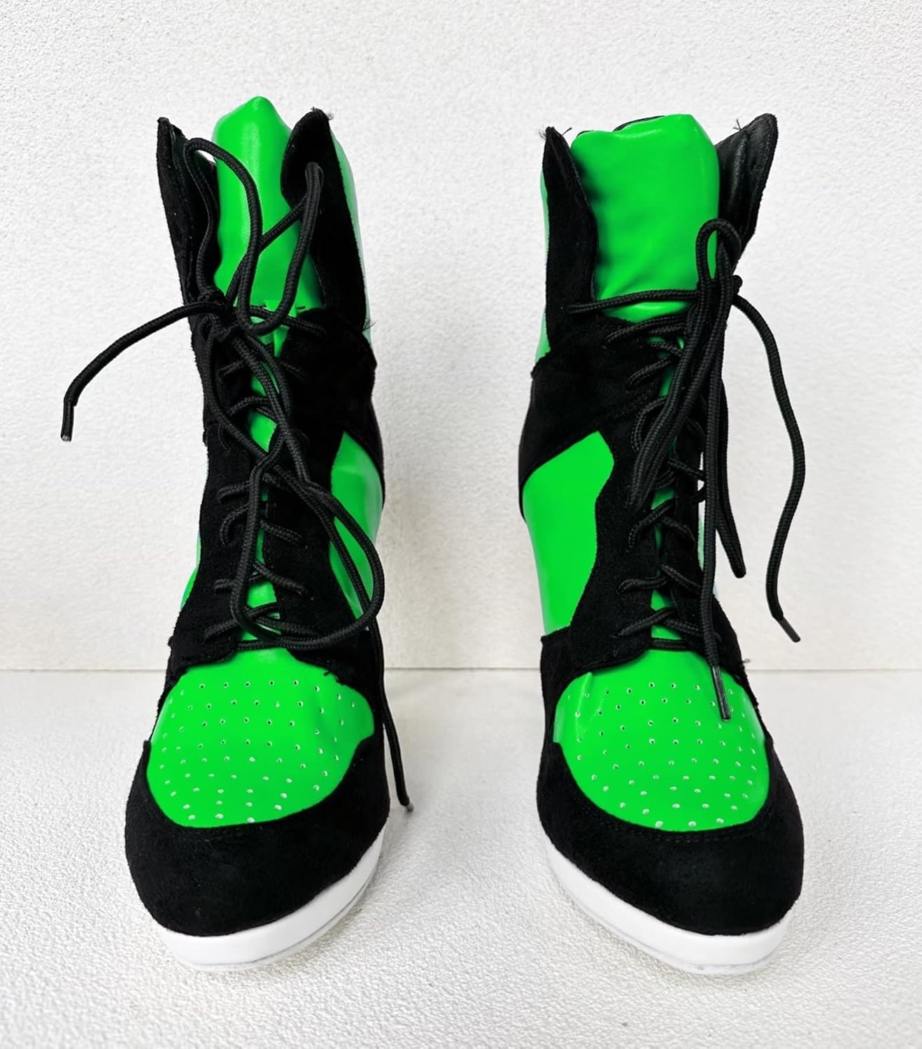 Ботильоны Frankie Hsu Stiletto Sport с высокой шпилькой для баскетбола, черные замшевые классические белые кроссовки-бутсы, дизайнерская обувь больших размеров для женщин и мужчин — фото 2