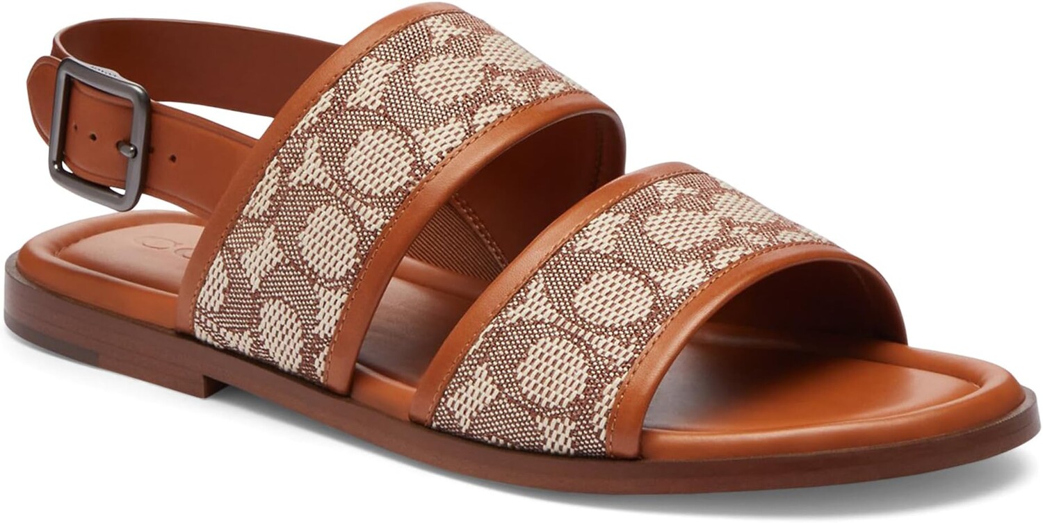 

Сандалии COACH Julian Signature Two Strap Sandal, цвет Burnished Amber