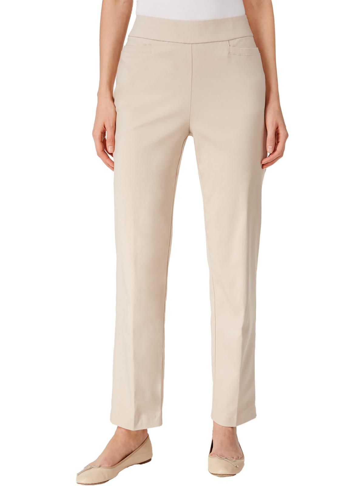 

Женские однотонные обтягивающие брюки Petites Stretch Alfred Dunner, цвет tan