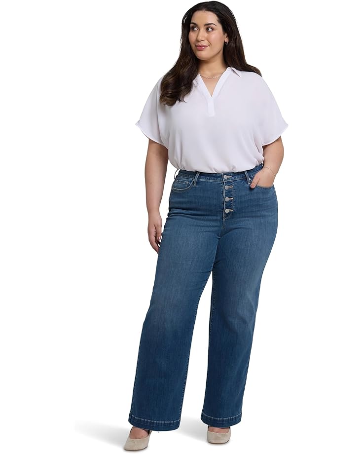 

Джинсы NYDJ Plus Teresa Wide Leg Jeans With Exposed Button Fly, цвет Costa Brava