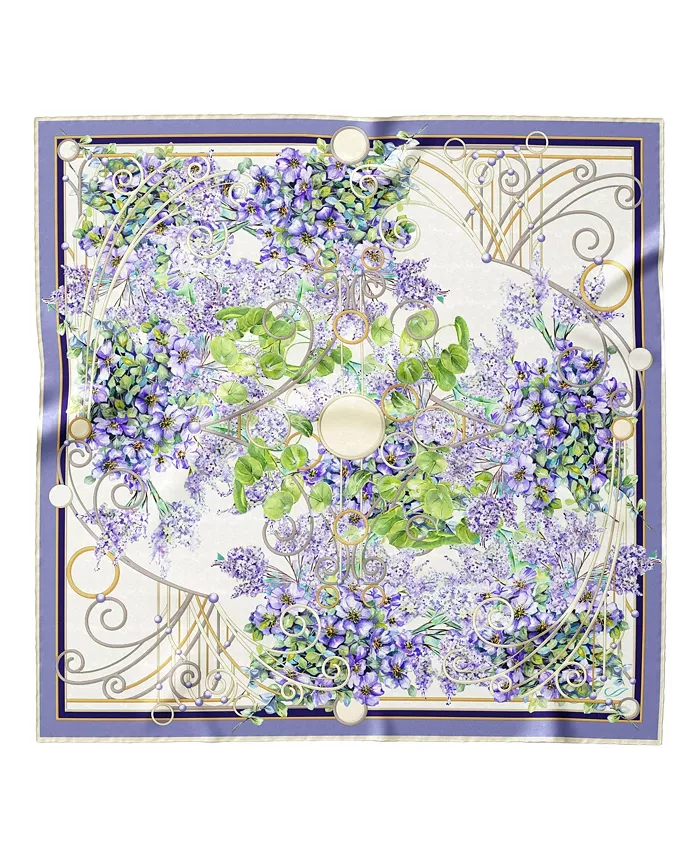 

"Lilac Garden" - Женский шейный платок из шелка ручной работы Elizabetta, фиолетовый