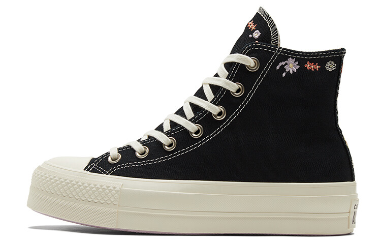 

Кеды Converse Chuck Taylor All Star Lift Hi Black Floral Embroidery Women's