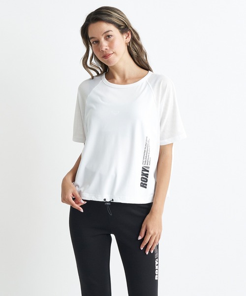 

Комплект: топ, бюстгальтер и футболка с коротким рукавом, сетчатый материал, бренд Roxy, цвет белый