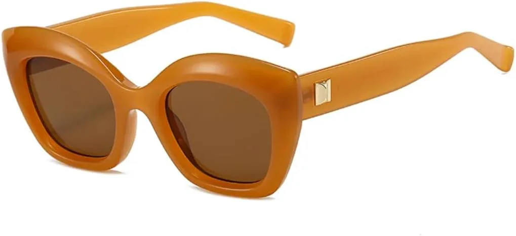 

Солнцезащитные очки «кошачий глаз» для женщин, ретро-очки с заклепками, мужские очки с леопардовым принтом, защита от УФ-излучения UV400 TOIPASTN, Orange