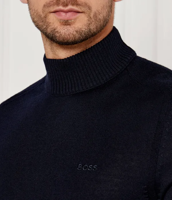 Шерстяная водолазка avac_m Regular fit Boss Orange, синий — фото 4