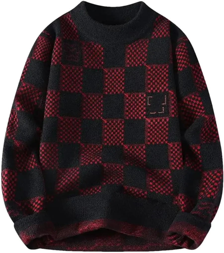 

Мужской клетчатый вязаный топ