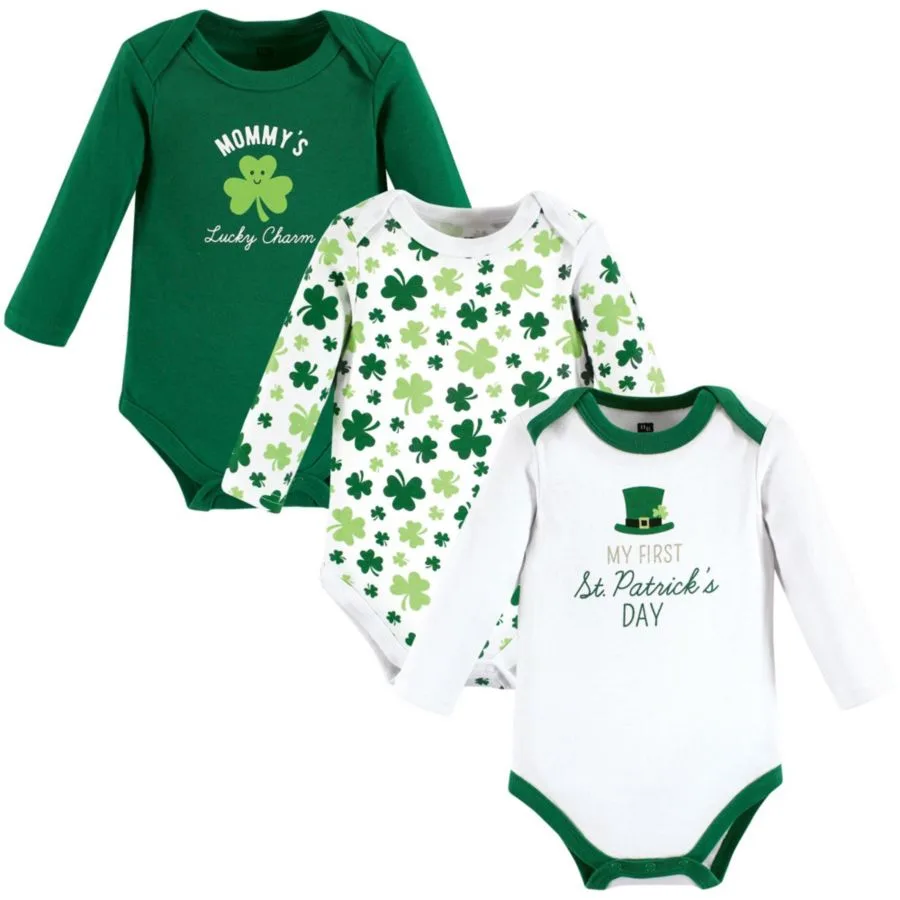 Хлопковые боди с длинными рукавами, комплект из 3 штук Hudson Baby, Lucky Charm