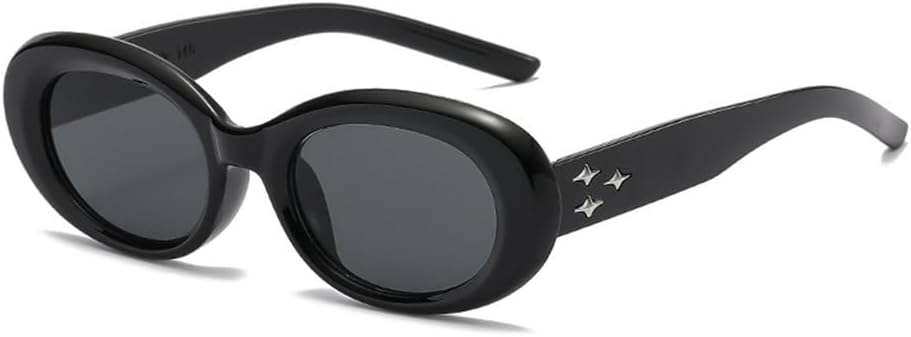 

Популярные овальные солнцезащитные очки для женщин, модные ретро-очки, стильные солнцезащитные очки с защитой от УФ-излучения UV400, универсальные для уличной фотосессии TYUVIVO, Black