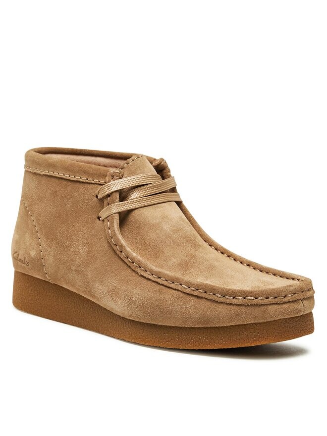 Ботинки женские Clarks Wallabee EvoGt на плоской подошве, бежевый — фото 2