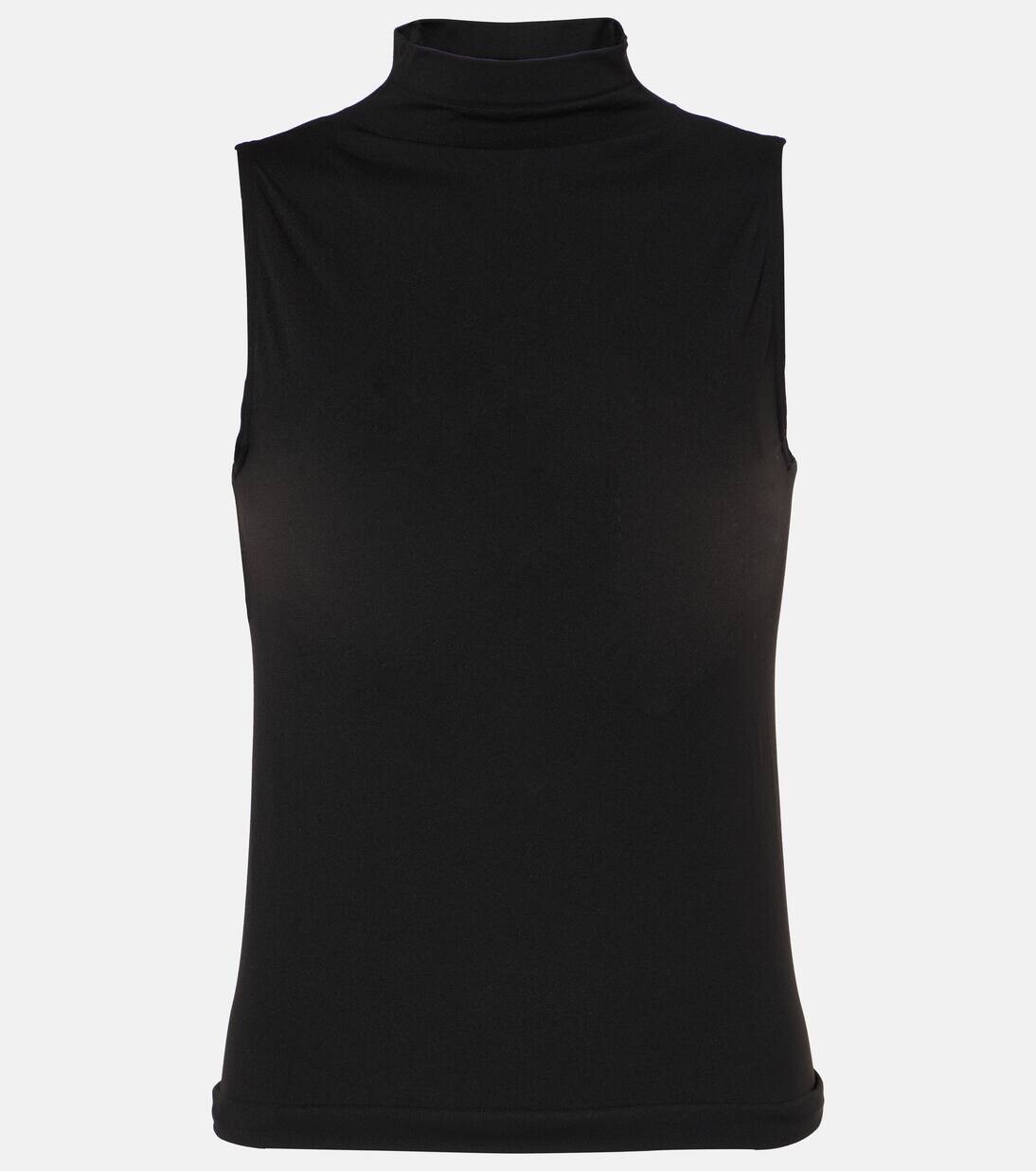 

Прозрачный топ с высоким воротом Wolford, цвет black/white