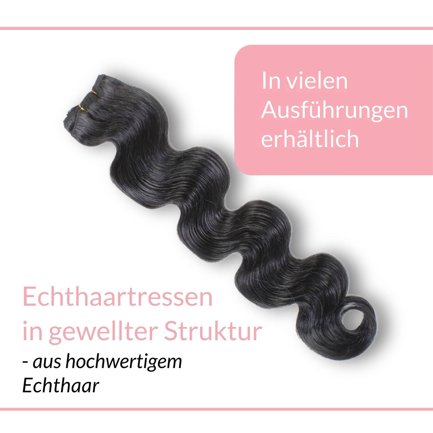 Накладные волосы tresse extensions echthaar #2/0 schwarz 100g Hair2Heart, 50cm, количество 1 шт. — фото 3