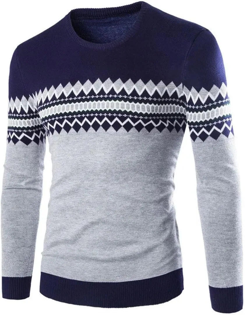 

Мужской свитер с круглым вырезом Slim Fit