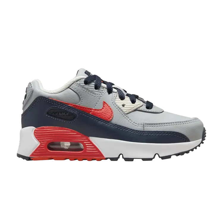 

Кроссовки Nike Air Max 90 Leather PS Light Smoke Bright Crimson, серый