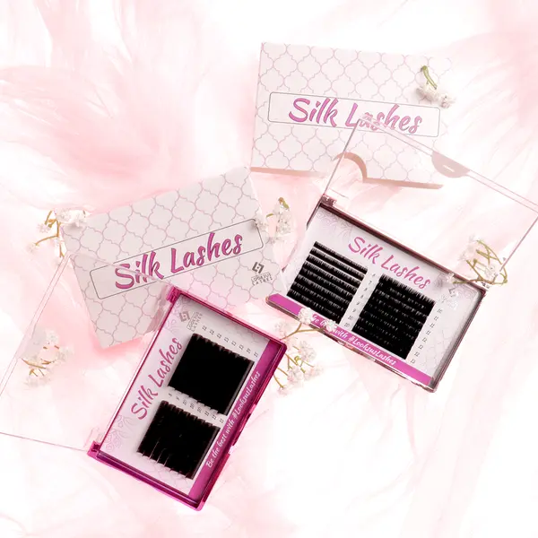 Ресницы для наращивания, изгиб d, 14 мм, 1 упаковка. Looksus Lashes Silk lashes d 0,10 — фото 2