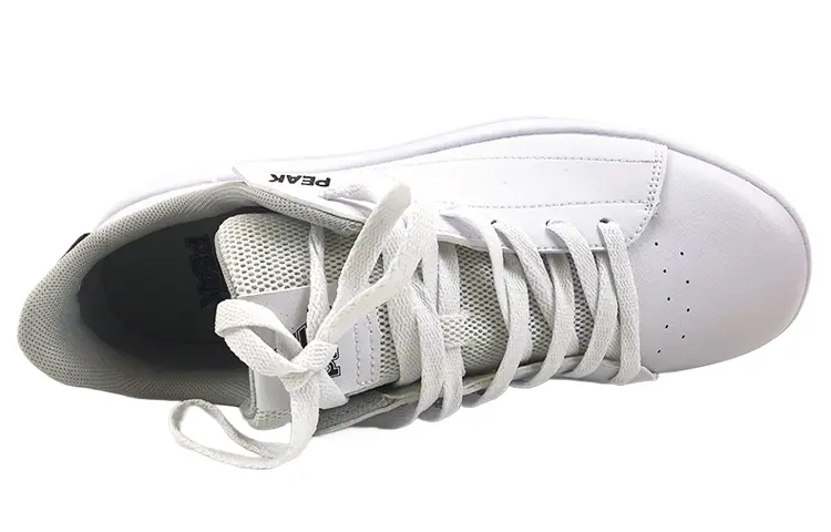 Антискользящие износостойкие низкие скейтбордские кроссовки мужские All White/Black PEAK — фото 2