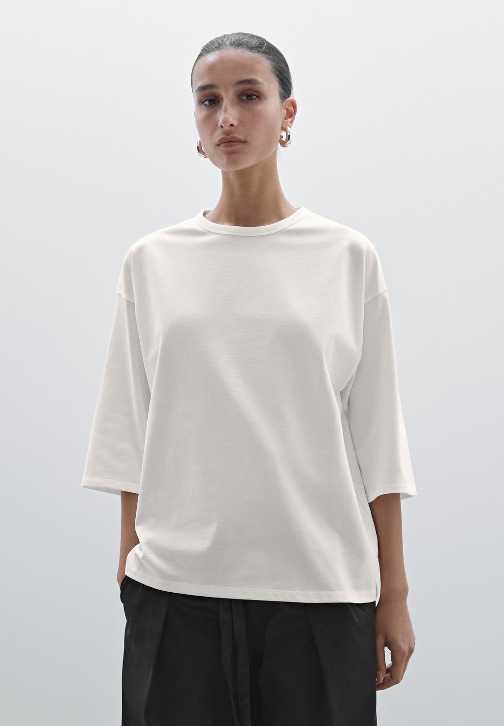 

Топ с длинными рукавами HEAVY WEIGHT Massimo Dutti, белый