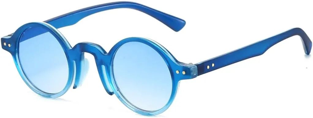 

Солнцезащитные очки в стиле стимпанк с круглыми заклепками для женщин и мужчин, винтажные, в стиле панк, роскошные, для активного отдыха и вождения HHZZYVY, Blue Blue