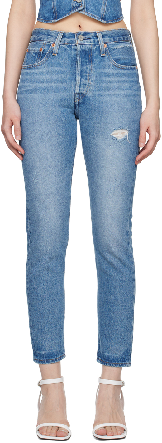 

Синие узкие джинсы 501 Levi's